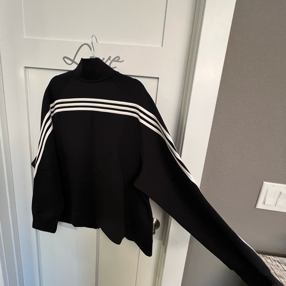 Adidas Women’s 4x Full Zip Sweatshirt Black with White Stripe New w/o Tags - Picture 6 of 9